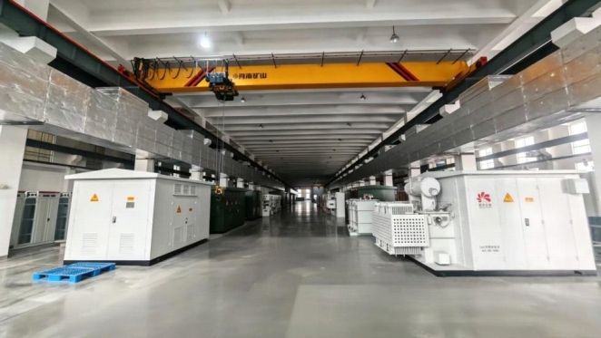 Prefabricated substation enclosures in the factory finished products area