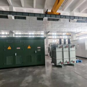 Pad-mounted transformer units in the finished products area
