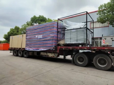 Transformers on transport bases prepared for export to Ethiopia