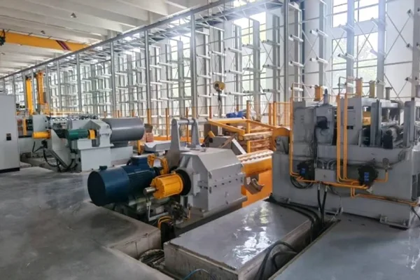 Silicon steel cutting line at the Yuantong transformer factory